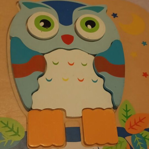 Wooden owl puzzle used, good quality wood