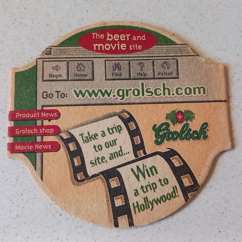 Grolsch coaster used
