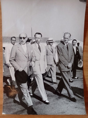 Historical photo of Papagos, Kanellopoulos, Karamanlis 1954 used