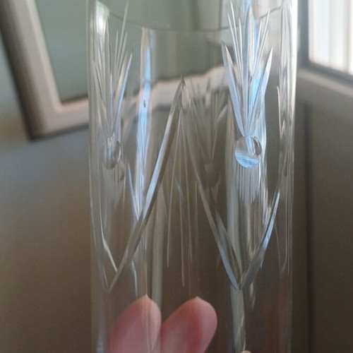 Crystal carafe with 7 glasses like new