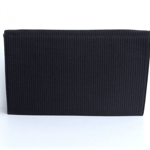Marina Rinaldi clutch bag used, black ribbed satin