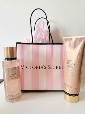 Victoria's Secret Bare Vanilla Shimmer fragrance mist and lotion gift set new