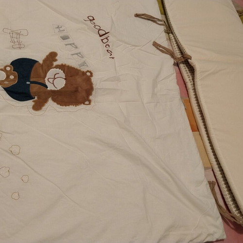Baby trousseau set 2 pcs Good Bear quilt and bumper 100% cotton like new