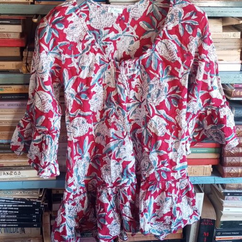 Efharis Mykonos Boho cotton blouse tunic, size M
