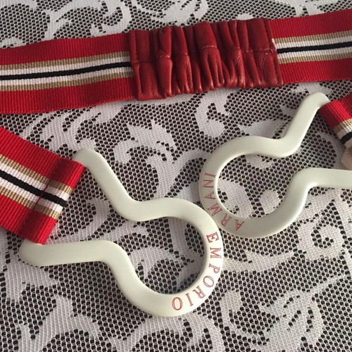 Armani elastic belt new, adjustable, white and red