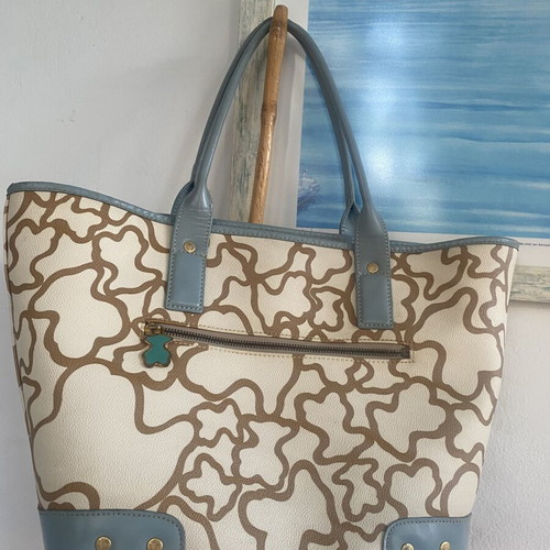 Tous tote bag like new, beige and blue shoulder bag