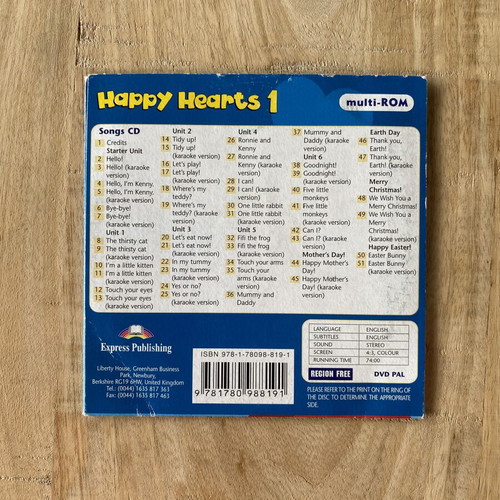 Happy Hearts 1 Multi-ROM Songs CD & DVD like new