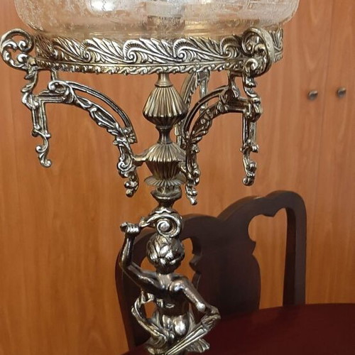 Two vintage metal table lamps