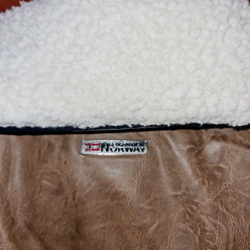 Geographical Norway jacket 12 years like new, blue with brown details
