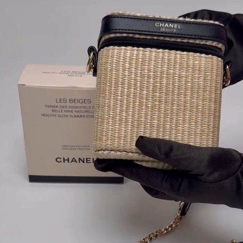 Chanel Les Beiges makeup bag with long strap