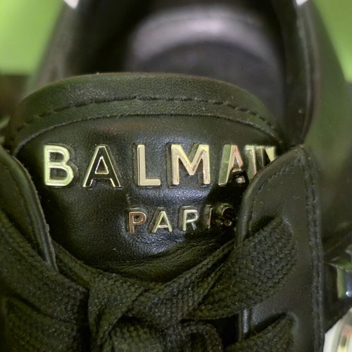 Balmain women's sneakers like new black and white leather