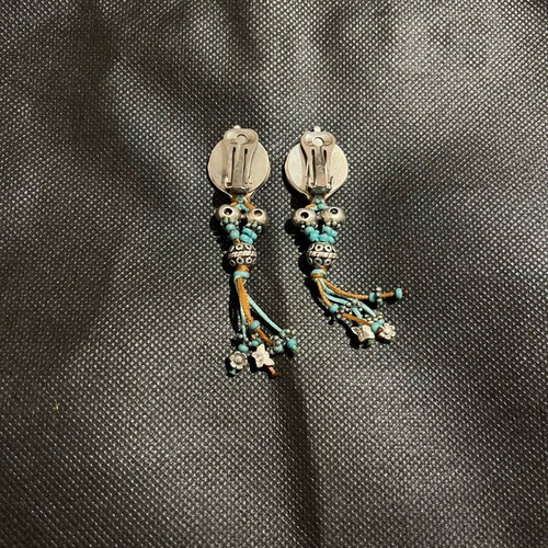 Handmade Boho Earrings like new with colourful beads and semi-precious stones