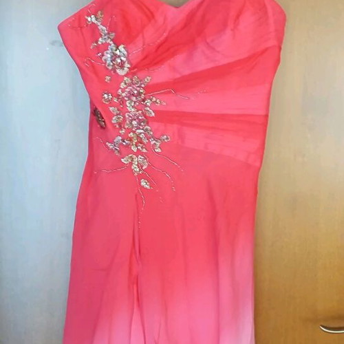 Silk dress like new, pink, size L, with scarf