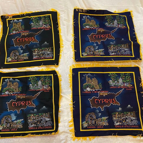 Cyprus Velvet Souvenir Tapestries and Cushion Covers Set of 9 New