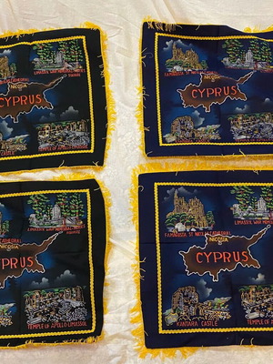 Cyprus Velvet Souvenir Tapestries and Cushion Covers Set of 9 New