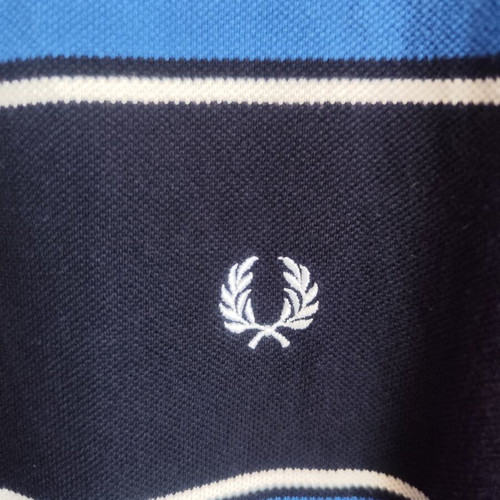Fred Perry Polo shirt large, like new, white and blue