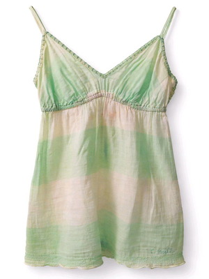 O'neill women's summer top used, white and green, size XS