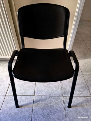 Stackable office chairs like new, pack of 10, black plastic