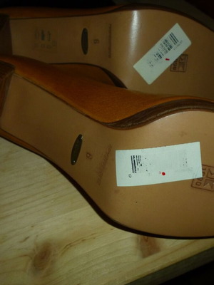 Kalogiropou leather peeptoe shoes new, size 37 light brown-tan