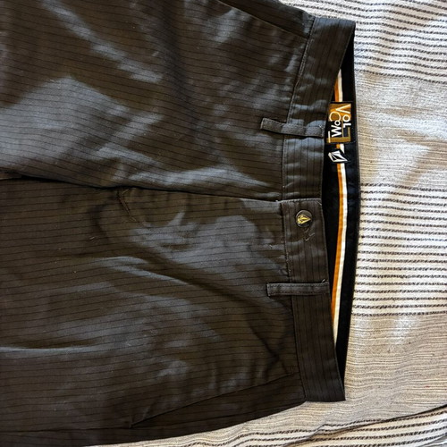 Volcom chino pants dark brown-grey with black stripe