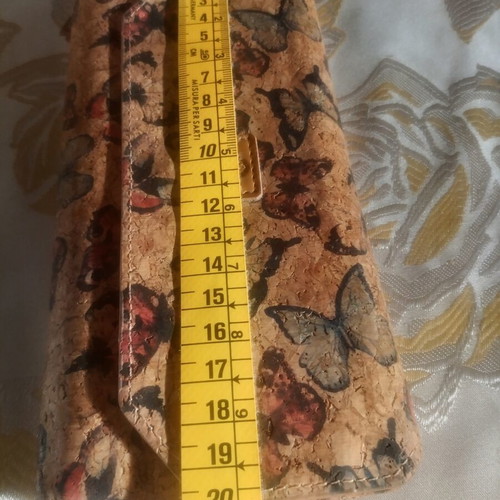 Cork Wallet like new, beige and brown with multiple compartments