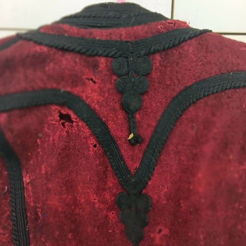 Collectible traditional woolen burgundy vest used