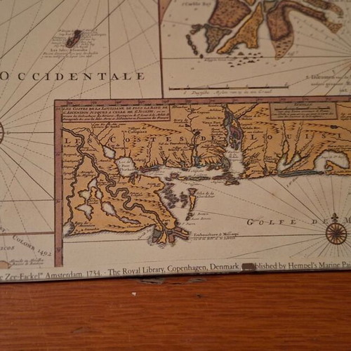 Old maps set of 2 used, glass and backing only