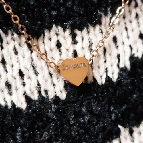 Heart necklace in rose gold stainless steel made to order