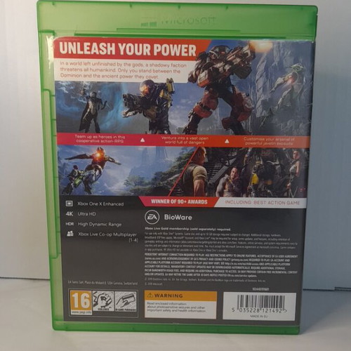 Anthem Xbox One game, English edition, complete with manual