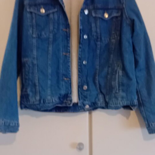 Bershka denim jacket with lining like new, size S, blue