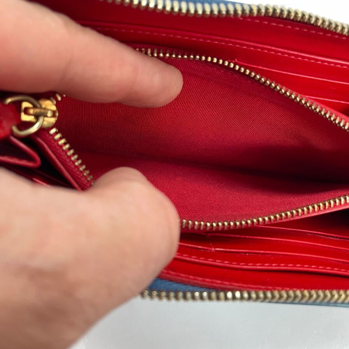 Christian Louboutin leather wallet used, blue