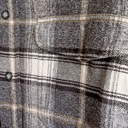 Men's shirt plaid gray white size L like new Peter Luger