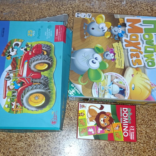 Board games and puzzles for ages 3+, used, all together