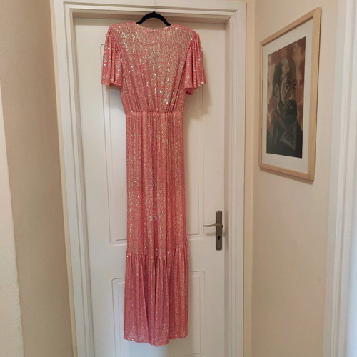 Nazezhda Luxury Sequin Maxi Dress new, pink, size S/M
