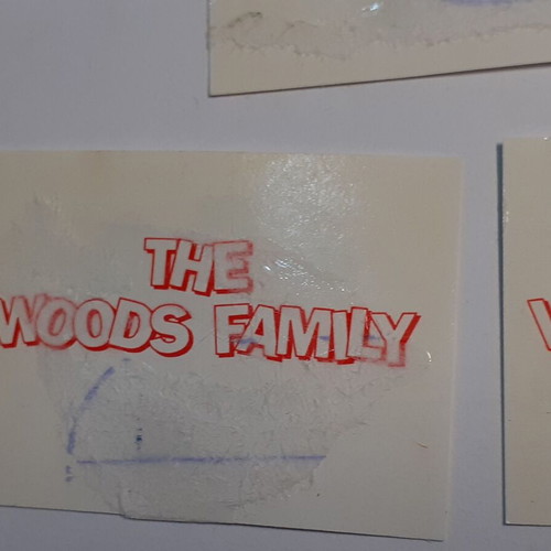 The Woods Family stickers used, pack of 17, vintage 25 years old