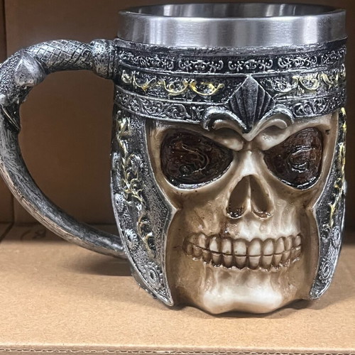 3D Skeletor Beer Mug Stainless Steel and Resin 450ml new
