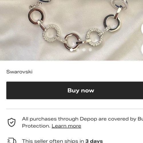 Swarovski bracelet like new, silver tone, adjustable 19 cm