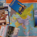 Maps and travel guides used, complete set