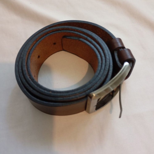 Men's leather belt 130cm used, brown, genuine leather