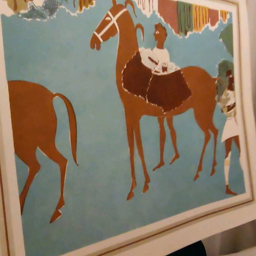 Mycenaean colored paintings used from frescoes and golden funerary offerings
