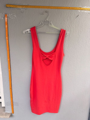 Pull & Bear fitted red mini dress with bow used