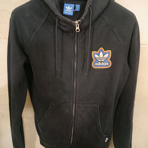 Adidas FZ HOOD FLE cotton hoodie blue size S like new