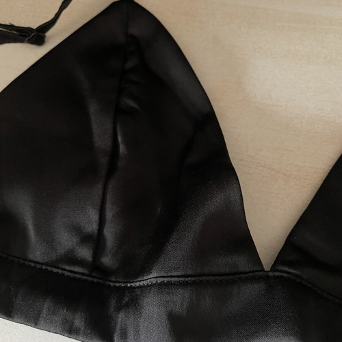 Shein black satin bustier top XS-S-M