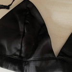 Shein black satin bustier top XS-S-M
