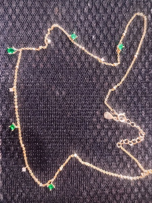 Silver gold-plated necklace with star motif and zircon like new