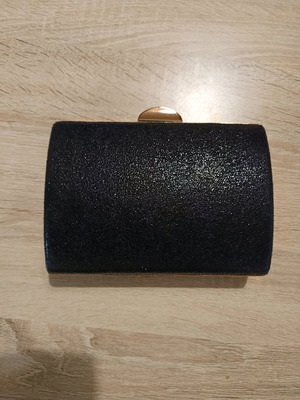 Black glitter clutch bag like new