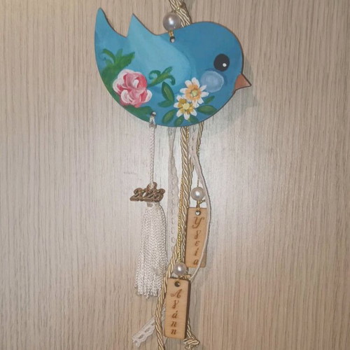 Handmade 2026 lucky charm with wooden dove new