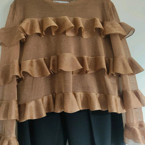 Zara brown blouse like new, size L