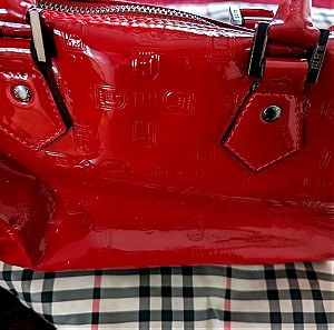 τσάντα αυθεντική KEM κόκκινη λουστρίνι