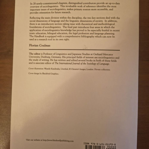 The Handbook of Sociolinguistics new, scientific linguistics book